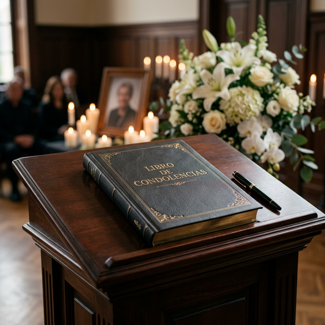 Libro de condolencias clásico en blanco para firmas