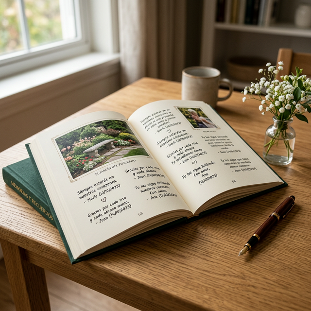 Libro de condolencias impreso a partir de sala virtual