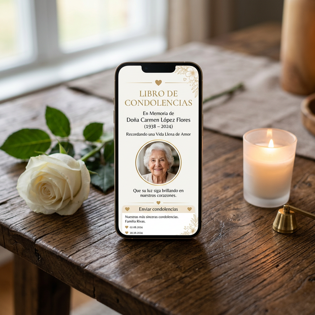 Interfaz de la sala virtual en dispositivo móvil